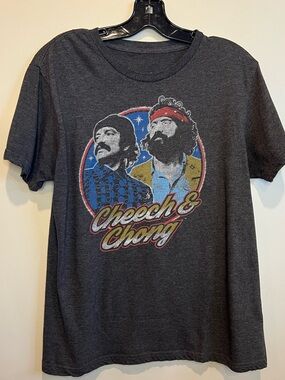 Cheech & Chong Graphic T-Shirt Retro Stoner Movie Tee Heather Gray Men’s Medium
